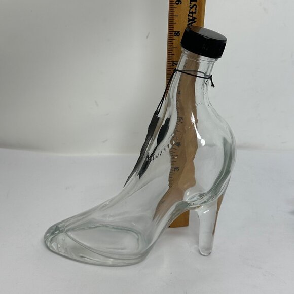 Glass High Heel Stiletto Shoe Decanter Bottle 8" Tall 11.8 Fl Oz With Cap - Picture 7 of 7